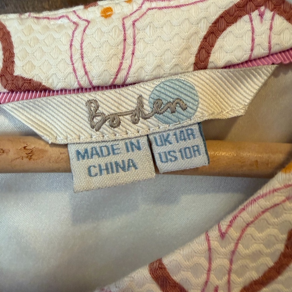 Boden Talia Trellis Sheath Drwss Cream and Pink Patterned Garment 10R - Picture 5 of 6